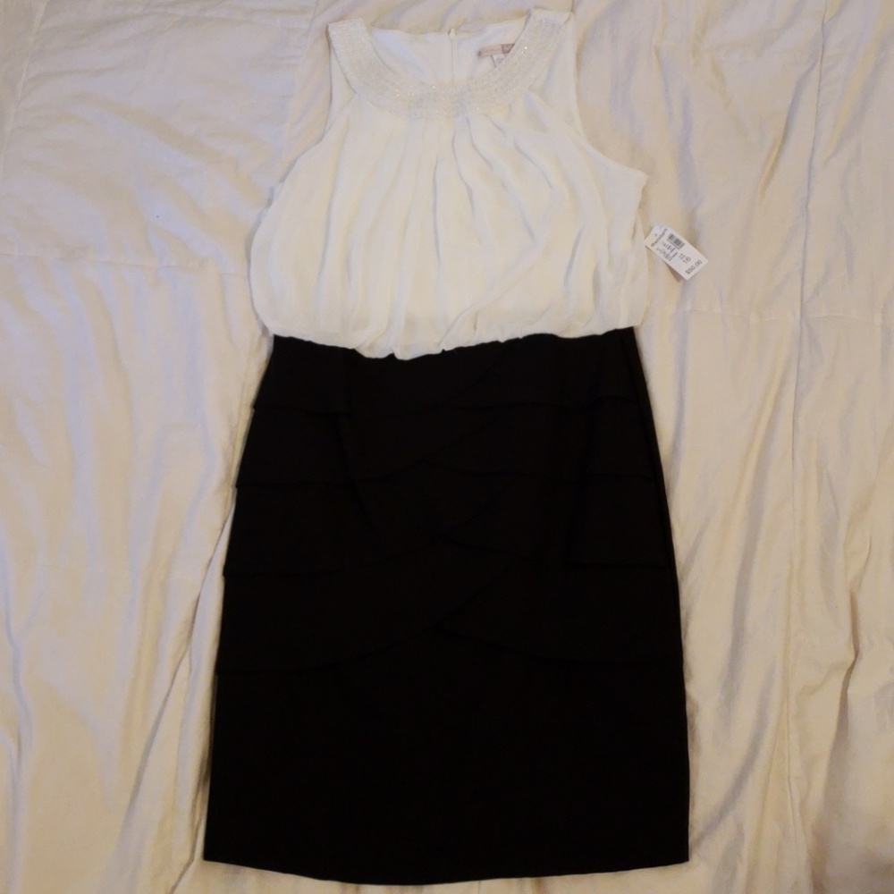 Dress Barn Signature BW Beaded Dress, 16
